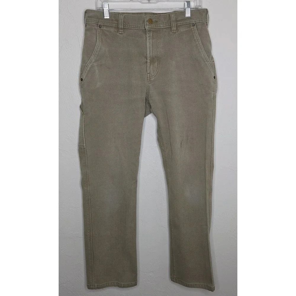 Patagonia Hemp Organic Cotton Canvas Work Casual Tan Pants Mens Size 33x30 *READ